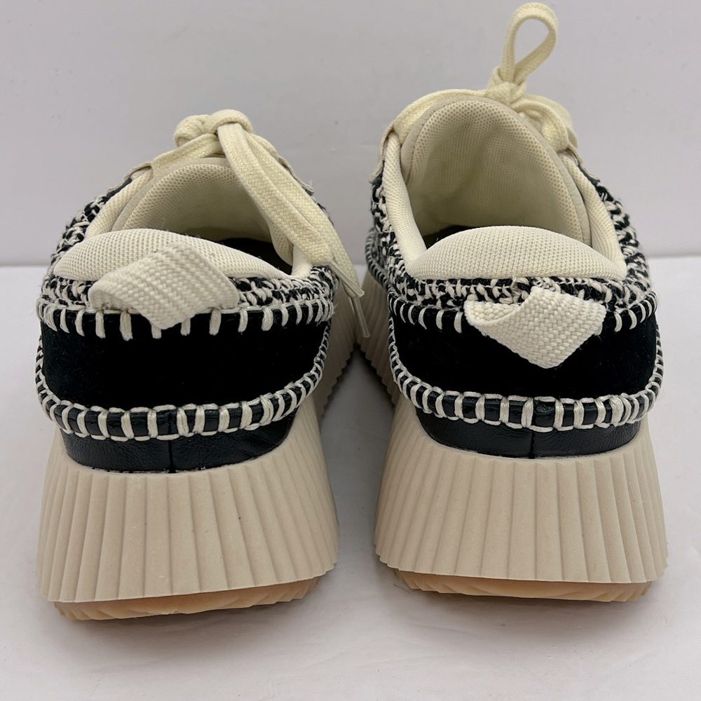 DOLCE VITA, CREAM & BLACK WOVEN KNIT SNEAKERS/ WALKING SHOES, WOMEN’S SIZE 9.5 - Picture 4 of 16